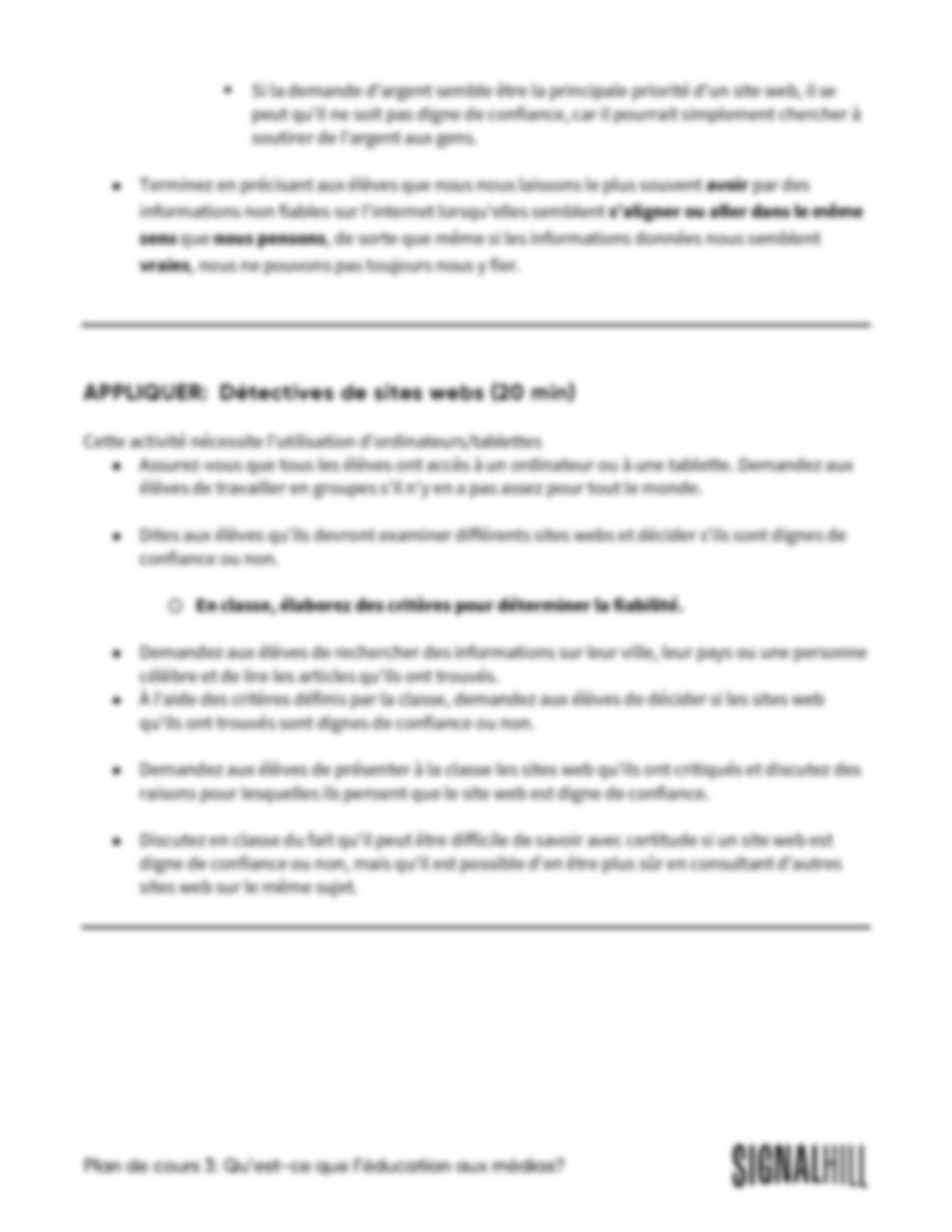 Plan de cours 3: Qu'est-ce que l'éducation aux médias?