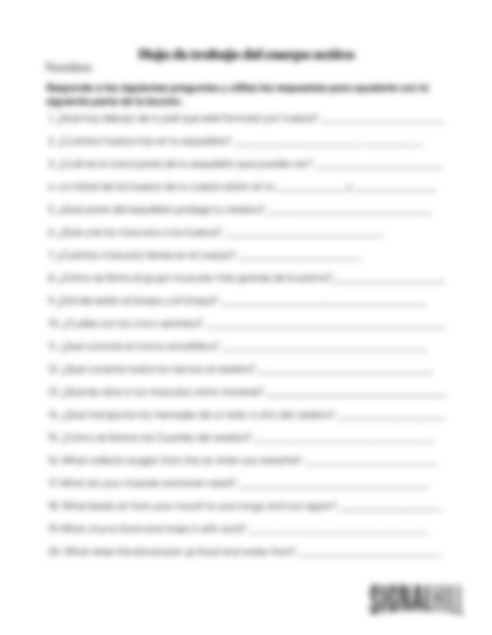 Lección 4: Conociendo las necesidades de mi cuerpo