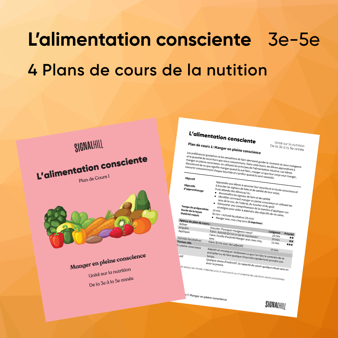 L’alimentation consciente - Ensemble de plans de cours (4 plans de cours)