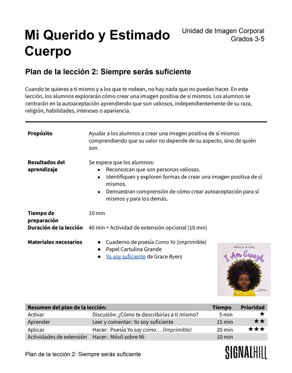 Lección 2: Siempre serás suficiente