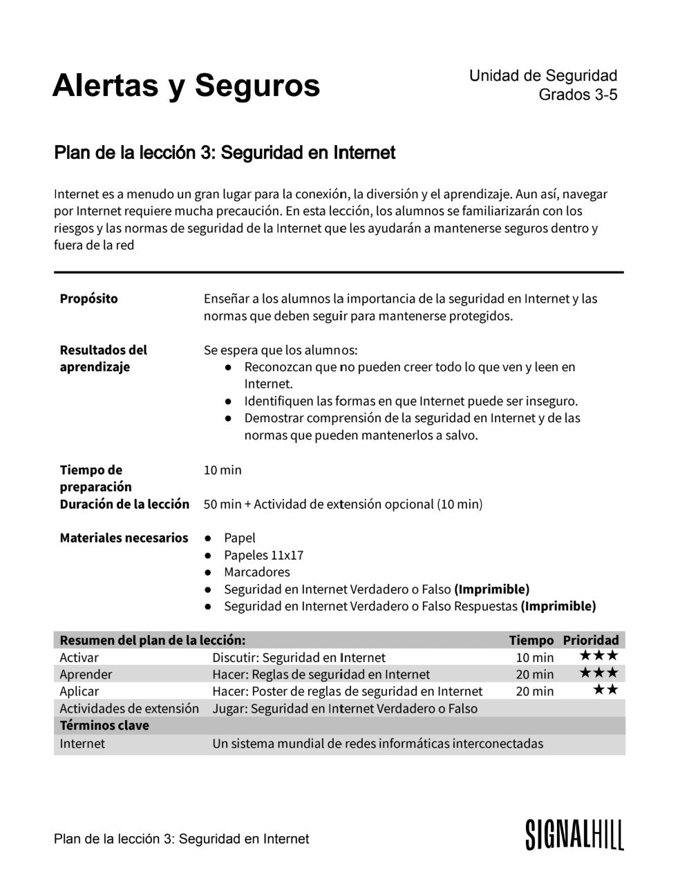 Lección 3: Seguridad en Internet
