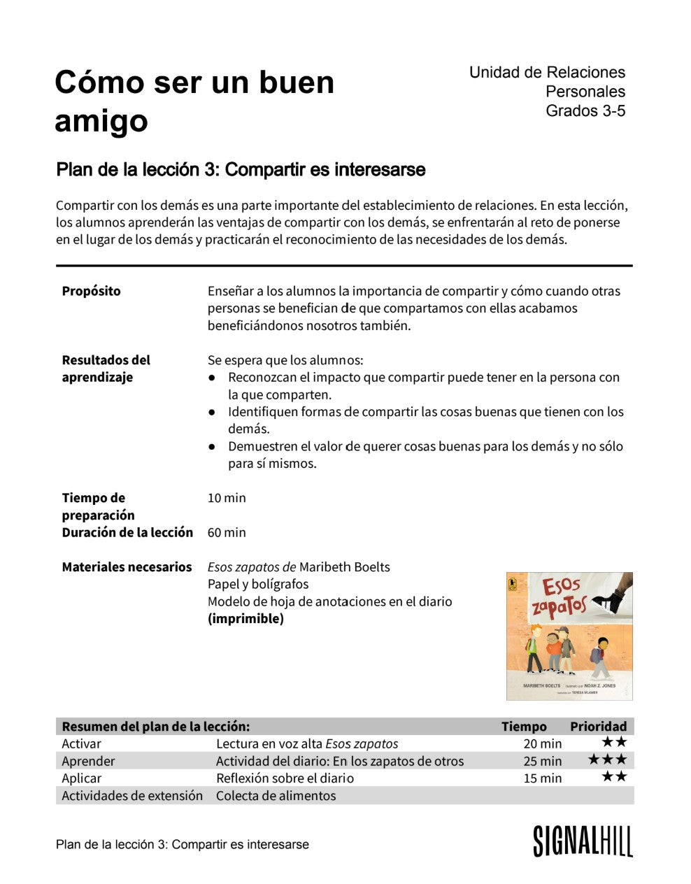 Cómo ser un buen amigo -  Paquete de Plan de Lecciones (4 Plan de Lecciones)
