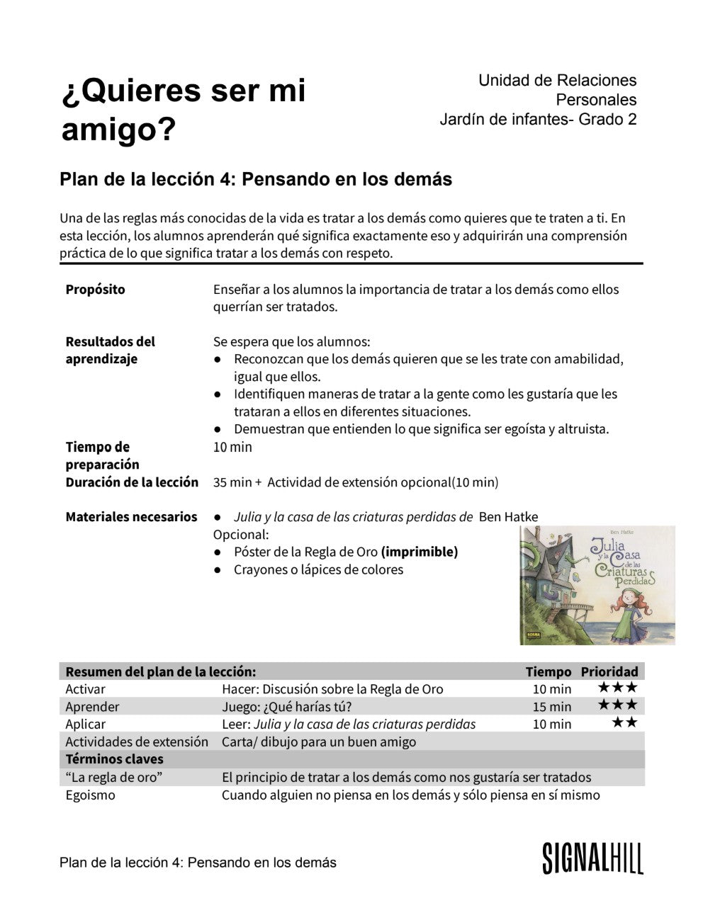 ¿Quieres ser mi amigo? -  Paquete de Plan de Lecciones (4 Plan de Lecciones)