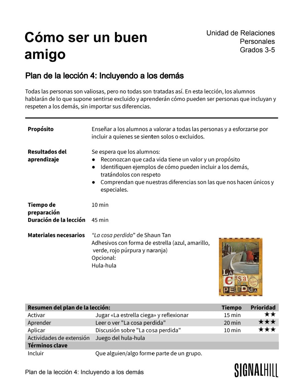 Cómo ser un buen amigo -  Paquete de Plan de Lecciones (4 Plan de Lecciones)