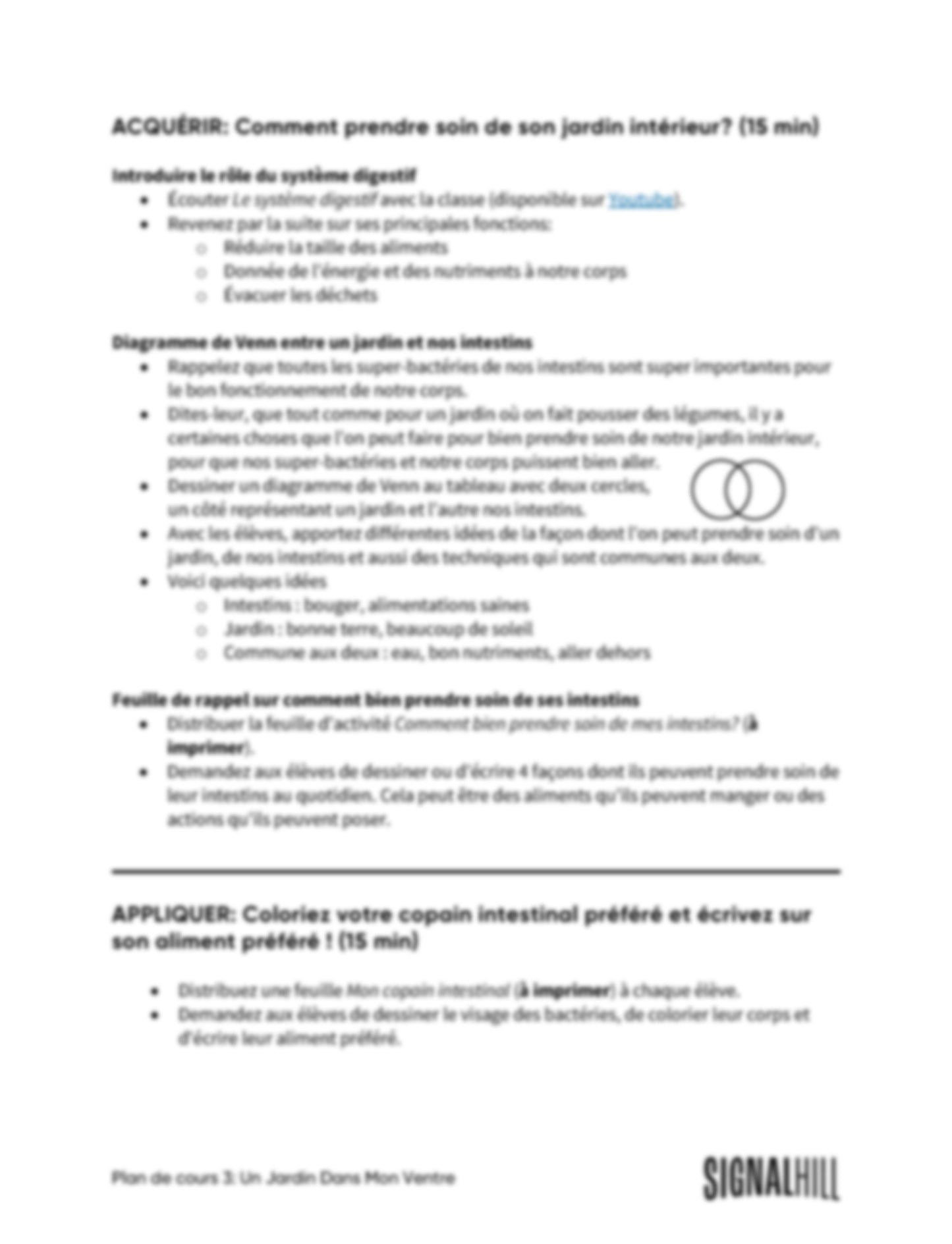 Plan de cours 3: Un Jardin Dans Mon Ventre