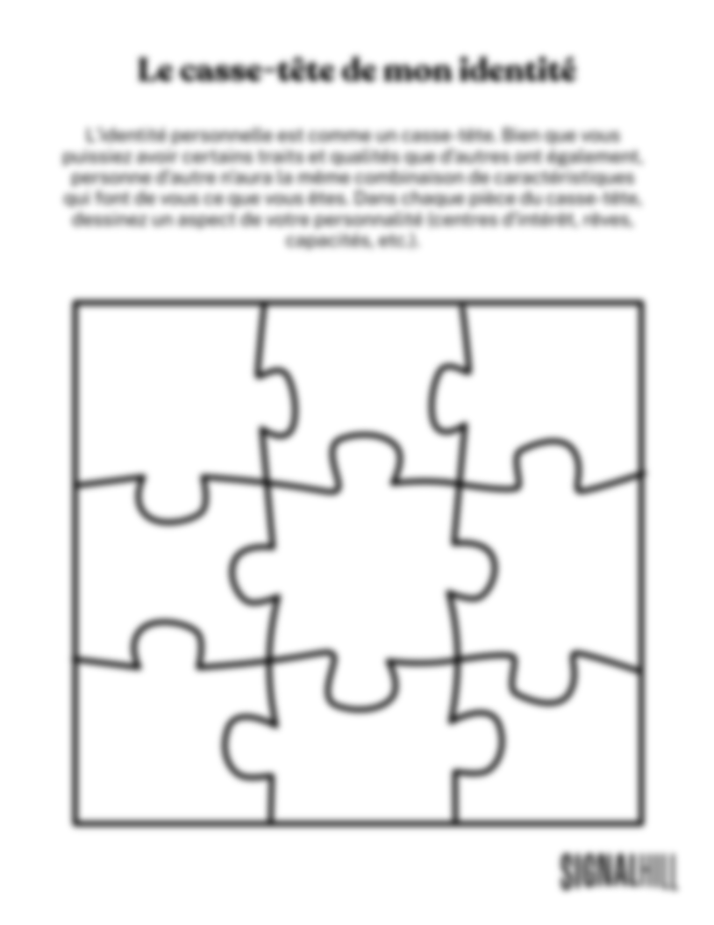 Plan de cours 1 : Mon identité