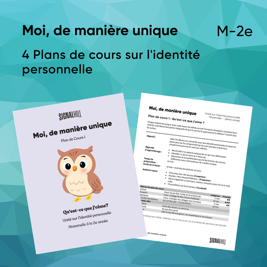 Moi, de manière unique - Ensemble de plans de cours (4 plans de cours)