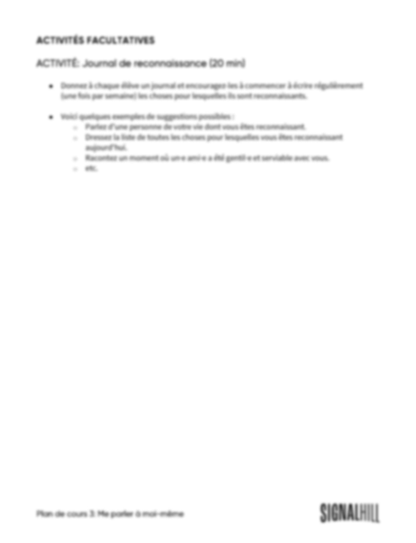 Plan de cours 3: Me parler à moi-même