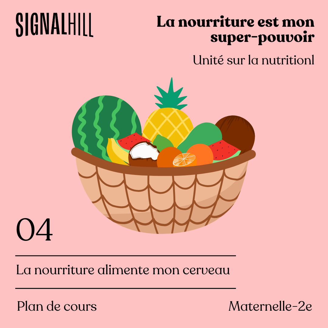 Plan de cours 4: La nourriture alimente mon cerveau
