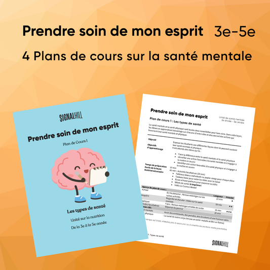 Prendre soin de mon esprit - Ensemble de plans de cours (4 plans de cours)