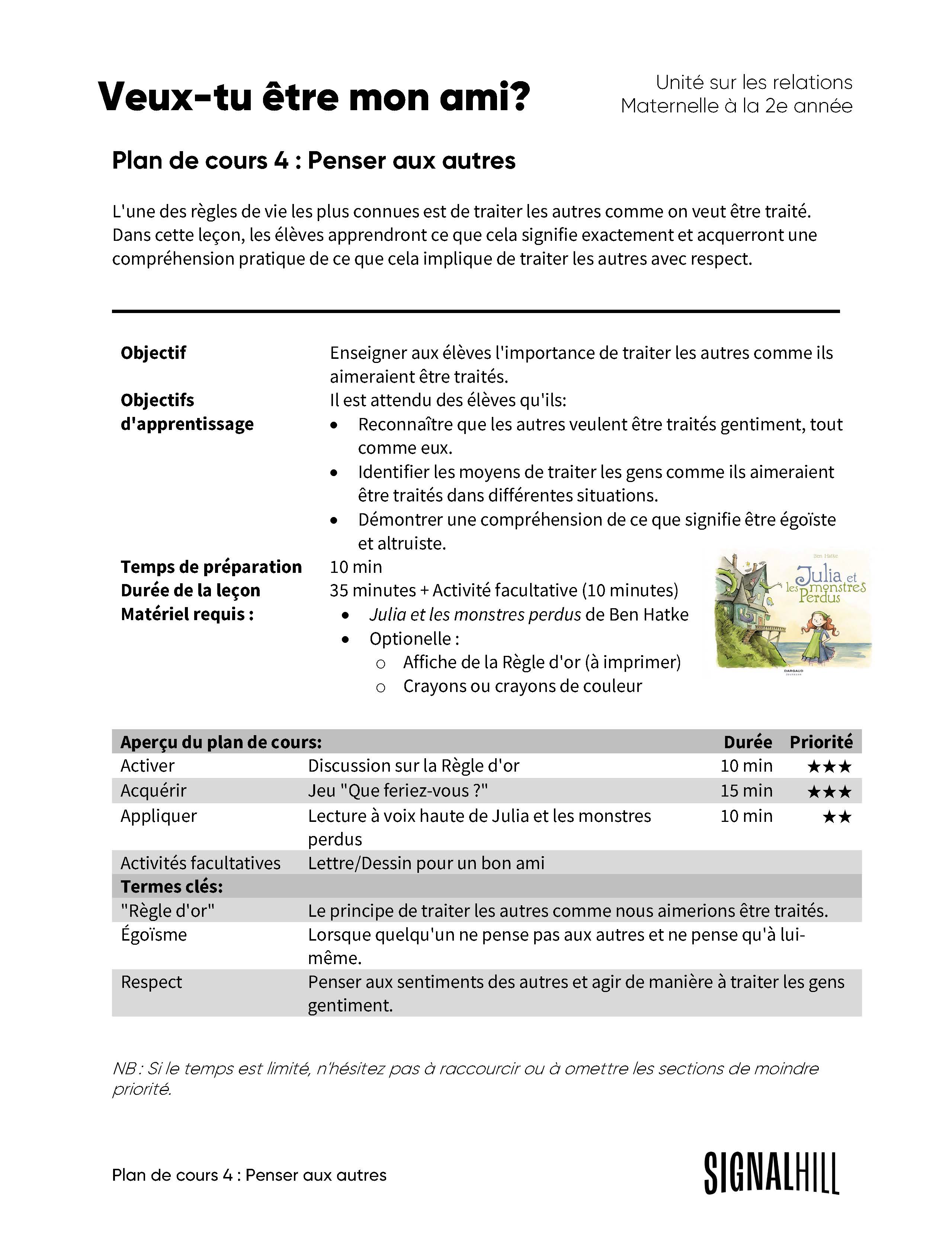 Veux-tu être mon ami? - Ensemble de plans de cours (4 plans de cours ...
