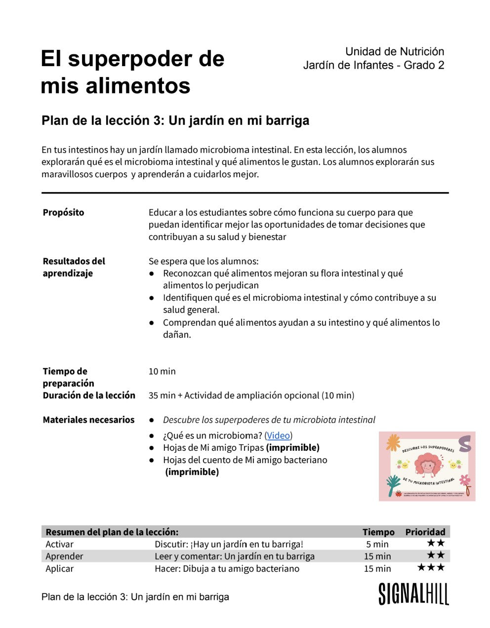 Lección 3: Un jardin en mi barriga