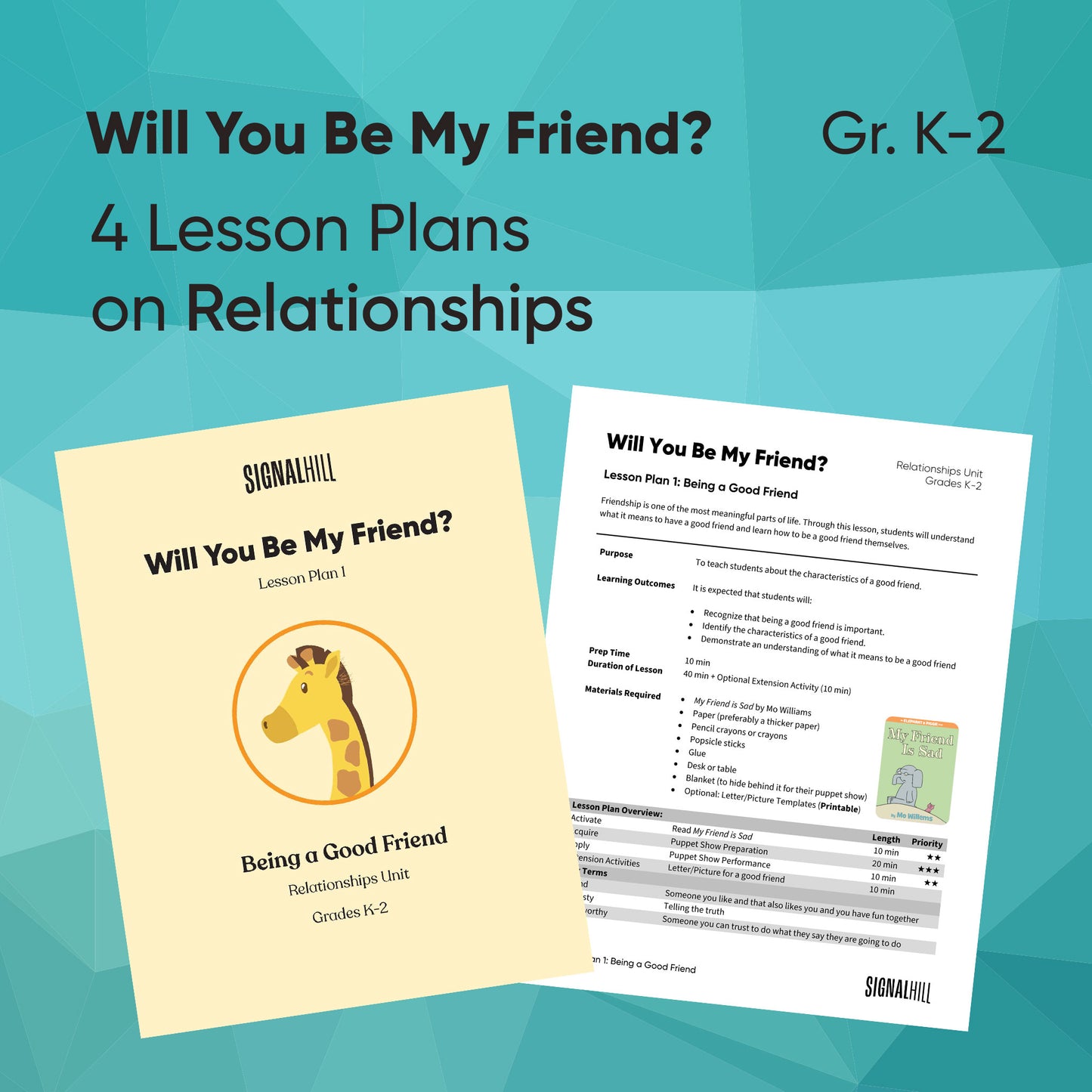 Will You Be My Friend? - Lesson Plan Bundle (4 Lesson Plans)