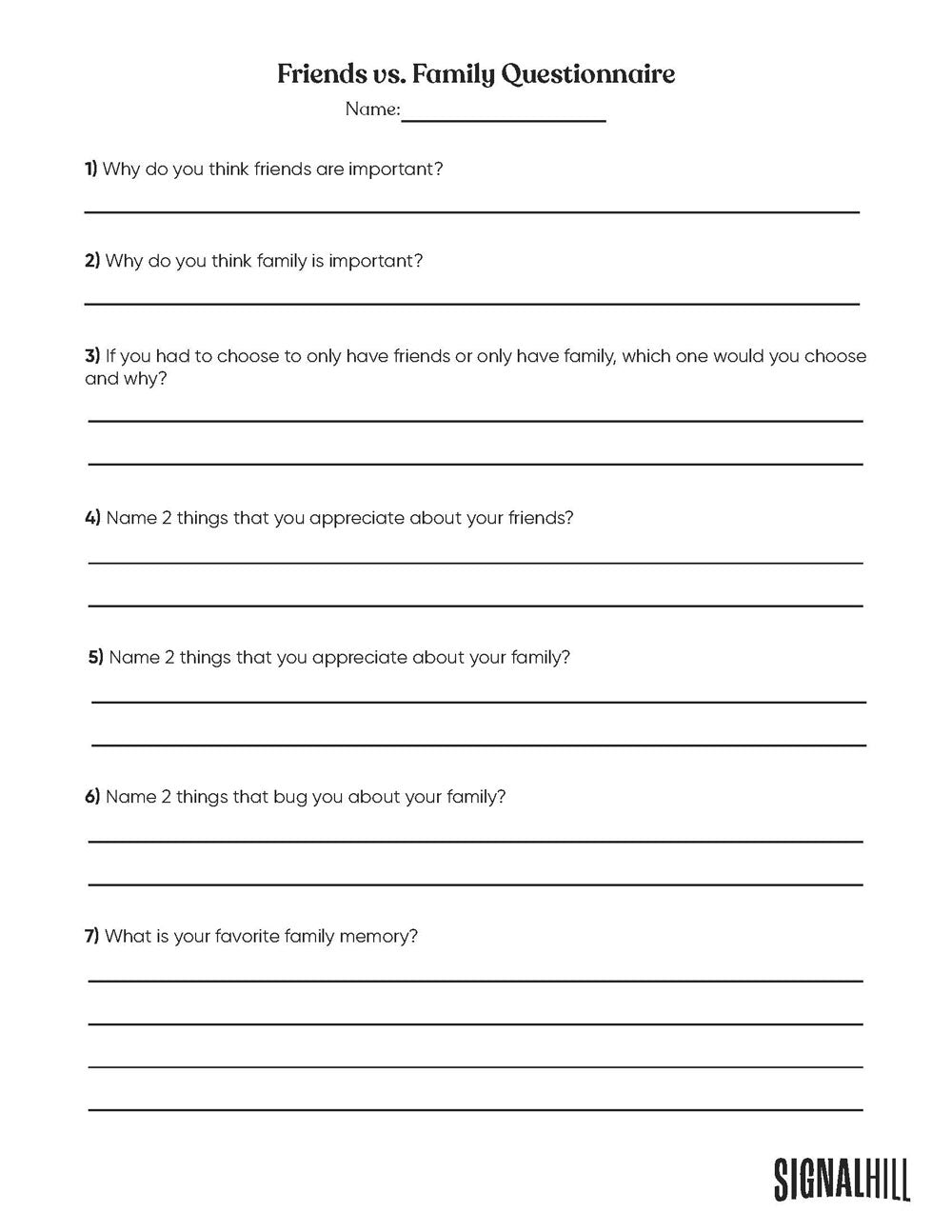 Grades 35 Lesson Plan Family Relationships Signal Hill