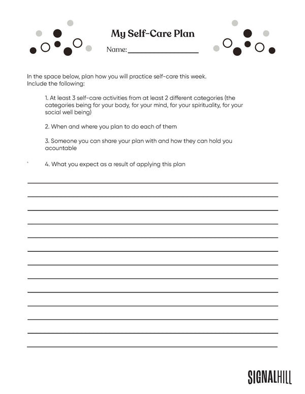 Grades 68 Lesson Plan Practicing SelfCare Signal Hill